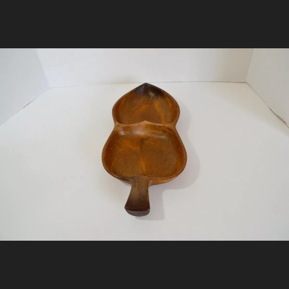 Handcrafted In Italy Wooden Carved Dish Tray Vintage - Picture 4 of 10